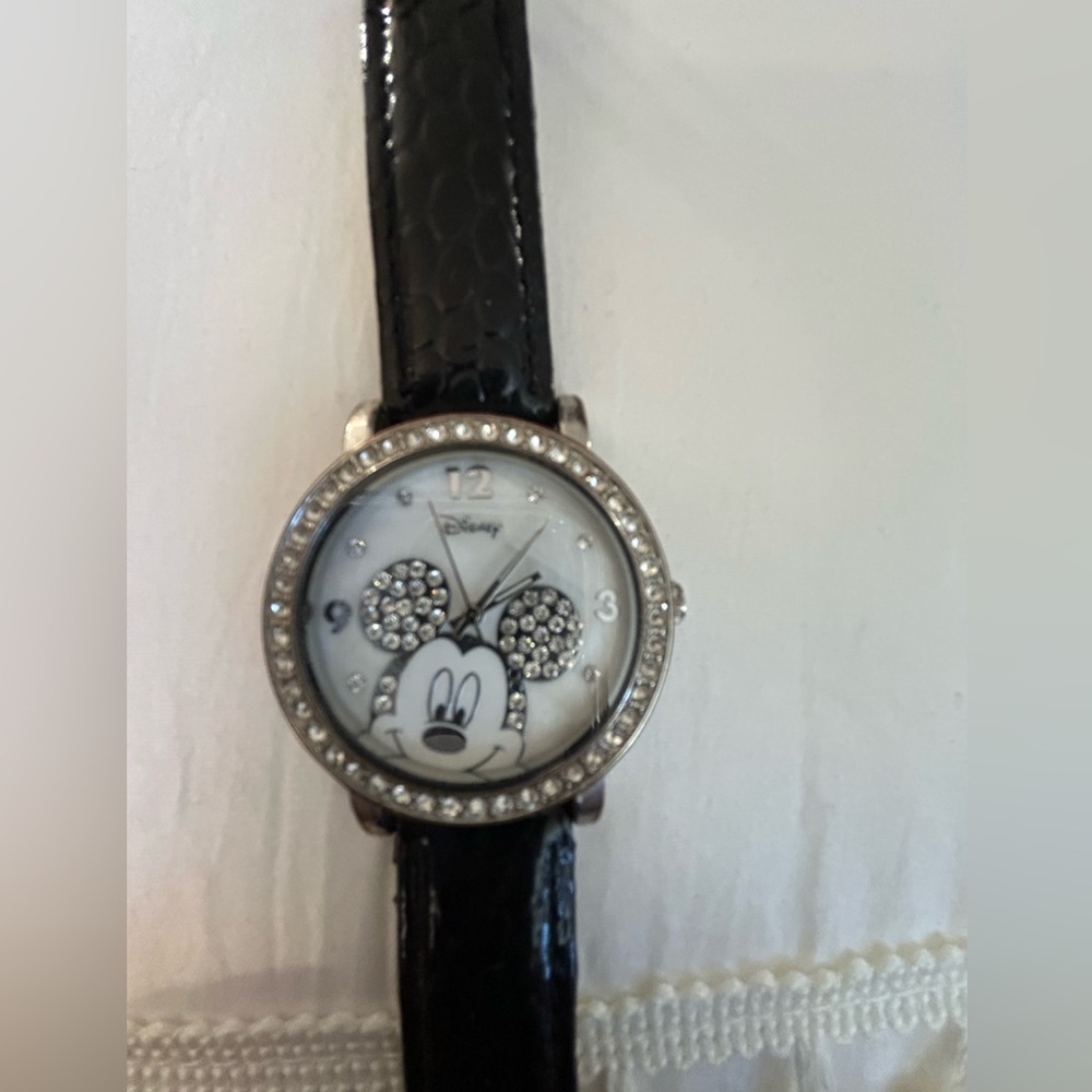 Vintage Disney‎ Crystal Rhinestone Stainless Steel Watch